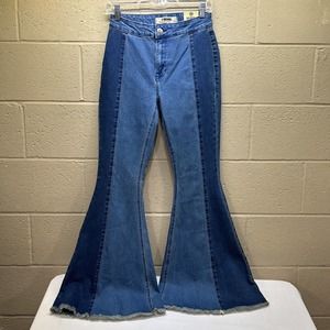 Rock & Roll Denim Jeans Women’s Size 29X32 Two Tone Medium Wash Bell Bottom NWT